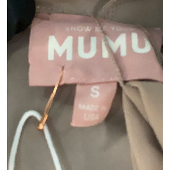 Show Me Your Mumu Jenn Chiffon Maxi Dress in Soft Beige Small New - Picture 6 of 6